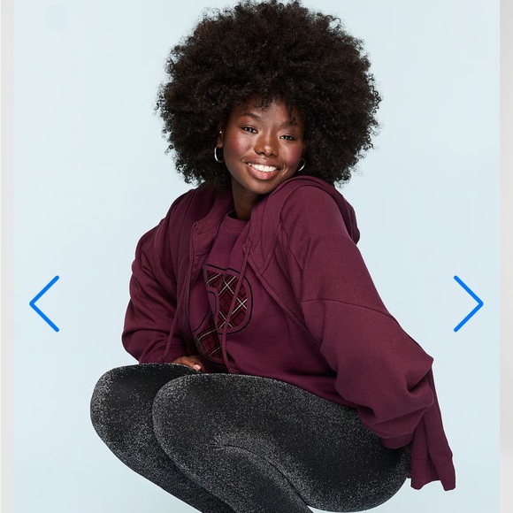 NWT VS/PINK Seamless Black Glitter Leggings - Picture 3 of 6